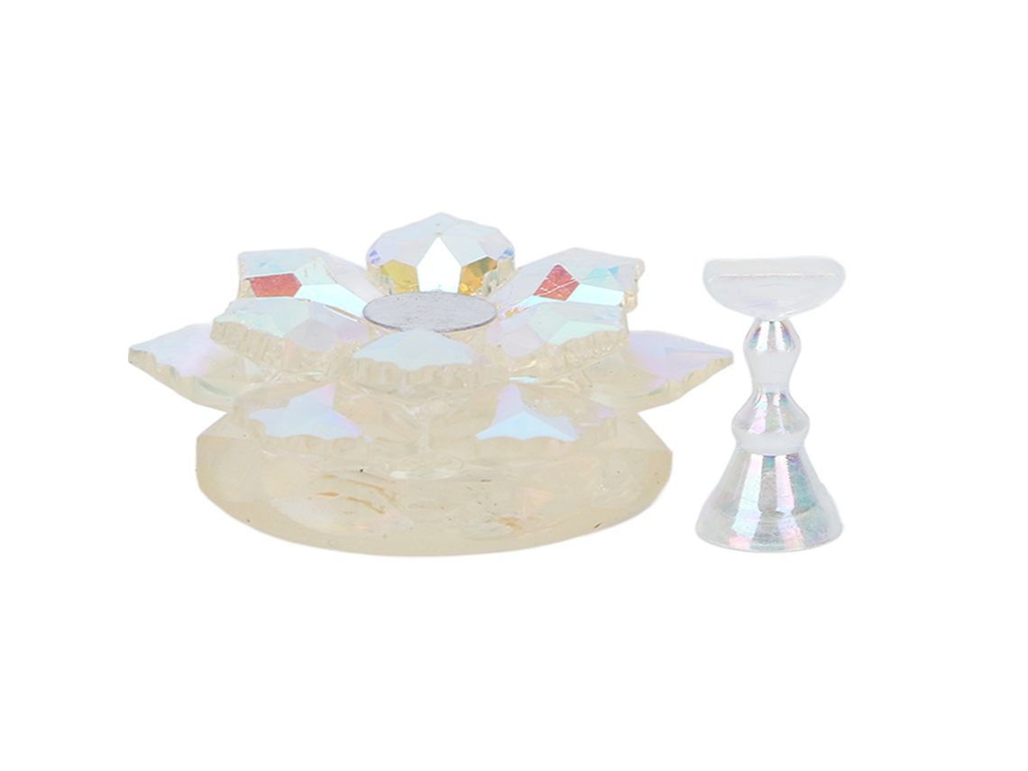 Suporte magnético para prática de unhas postiças, porta-unhas para manicure, expositor branco.