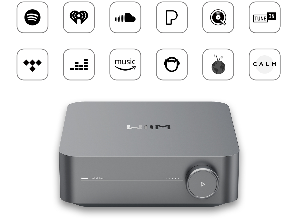 Amplificador Integrado com Rede WIIM Amp com Streaming e Dac
