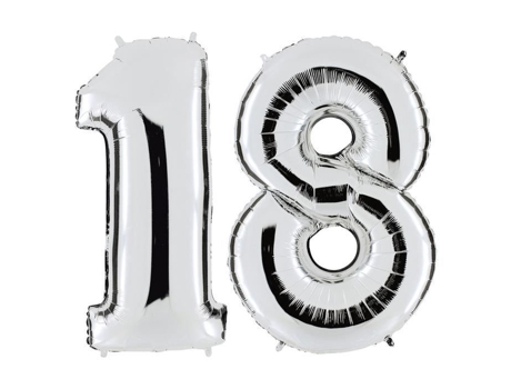 Balões De Hélio Número 18 De 40 Polegadas Para Decoração De Aniversário De Casamento Tinksky (prata)