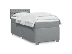 Vidaxl Cama Com Molas/colchão 100x200 Cm Tecido Cinzento-claro