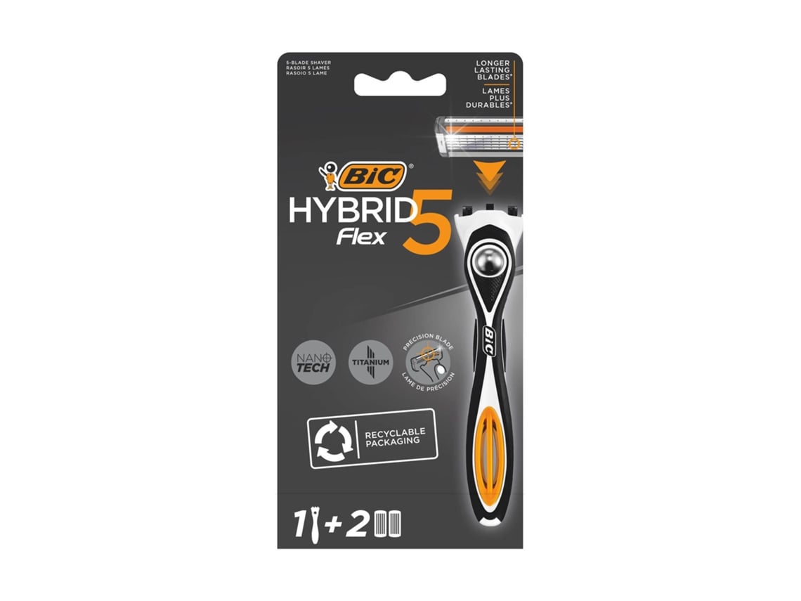 Máquina De Barbear Hybrid Flex5 Com 2 Recargas Bic