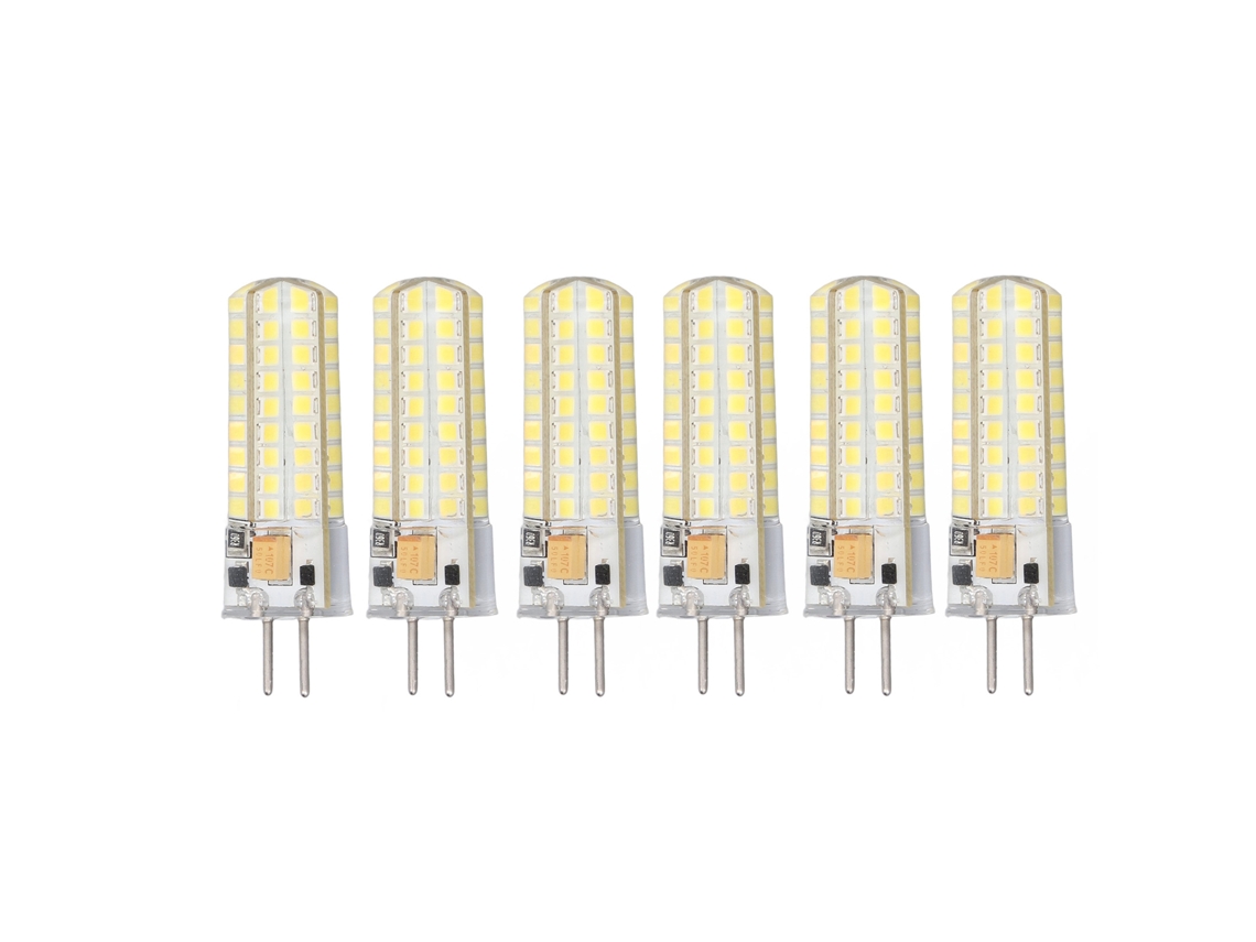 6pcs Lâmpada Led Gy6.35 7w 12v 700lm 72leds Luz Branca 6000k 6500k para Lustres Plafons