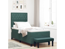 Vidaxl Cama Box com Almofada Verde escuro 200 X 100 Cm Veludo