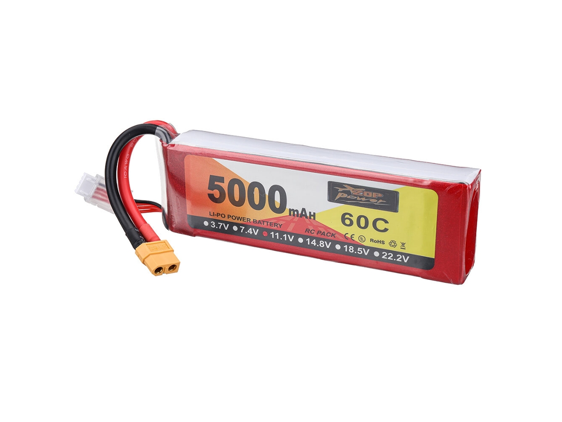 Bateria Zop Power 11,1 V 5000 Mah 60c 3s Lipo Xt60 Plug Para Drone Rc