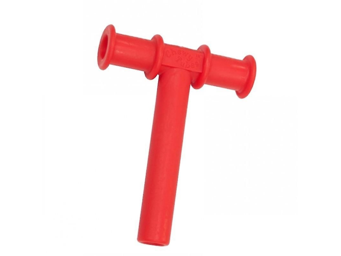 Palito Masticável Teether Tubo Sensorial Auxiliar Na Mastigação Treinamento Muscular Oral Vermelho