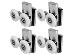 Rodas Porta Ducha, 23mm, Zinco Liga, Liso, Curvo (S/MARCA)