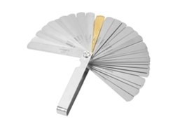 Conjunto de 32 peças de medidor de espessura de chapa de aço inoxidável, com medidas métricas e imperiais de 0,04 a 0,88 mm.