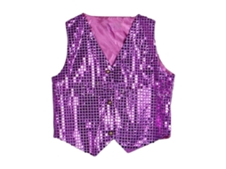Fasst chaleco Sem Mangas de Lentejuelas Brilhantes Unissex para Crianças, Colorido, Ideal para Festas e Atuações, Tamanhos S XXL