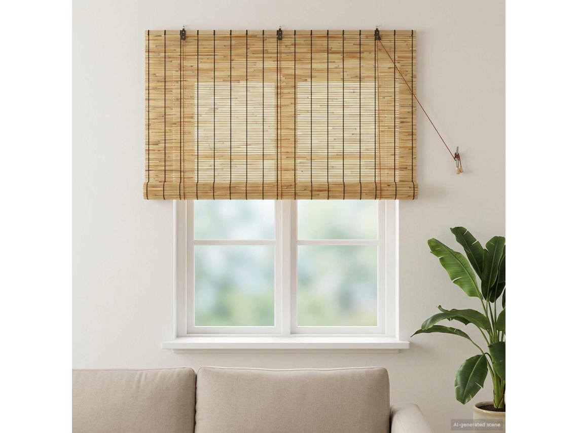 Vidaxl Estores De Rolo Natural 140 X 160 Cm Junco