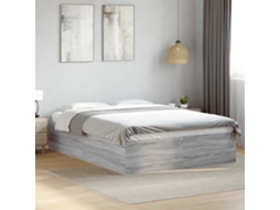 Estrutura Cama 120x190 Cm Derivados De Madeira Cinzento Sonoma