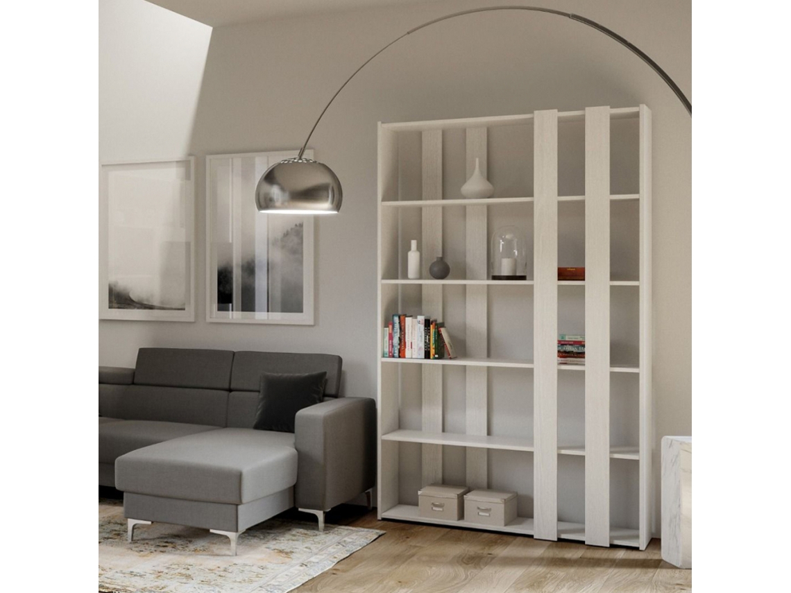 Estante de parede branca, sala de estar, escritório, design moderno Kato A Small