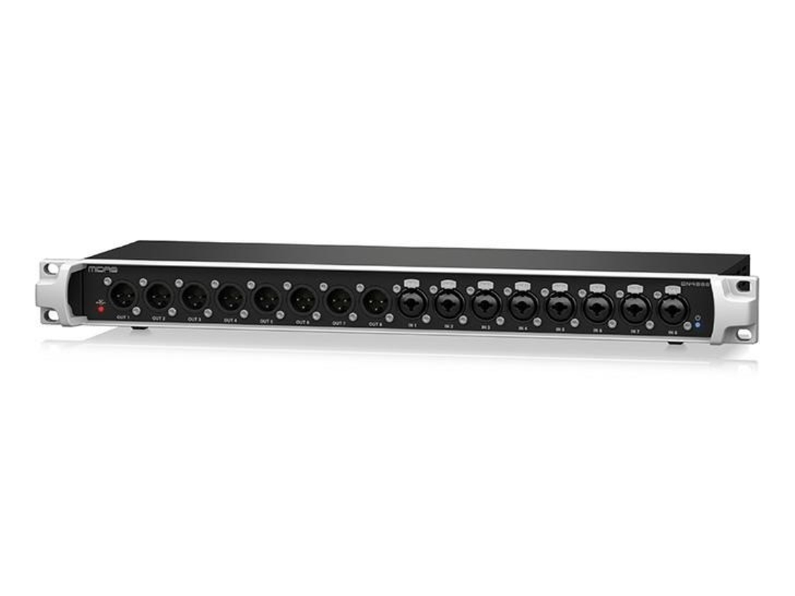 Módulo de conexão de estágio Midas Dn4888 com 8/8 E/Ss analógicos e entradas Ultranet duplas