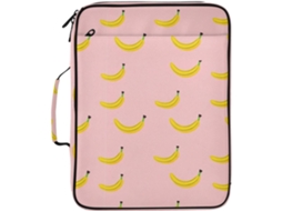 Pasta Expansível Rosa Com Estampa De Bananas, Divisória Removível, Organizador À Prova D Água Documentos E
