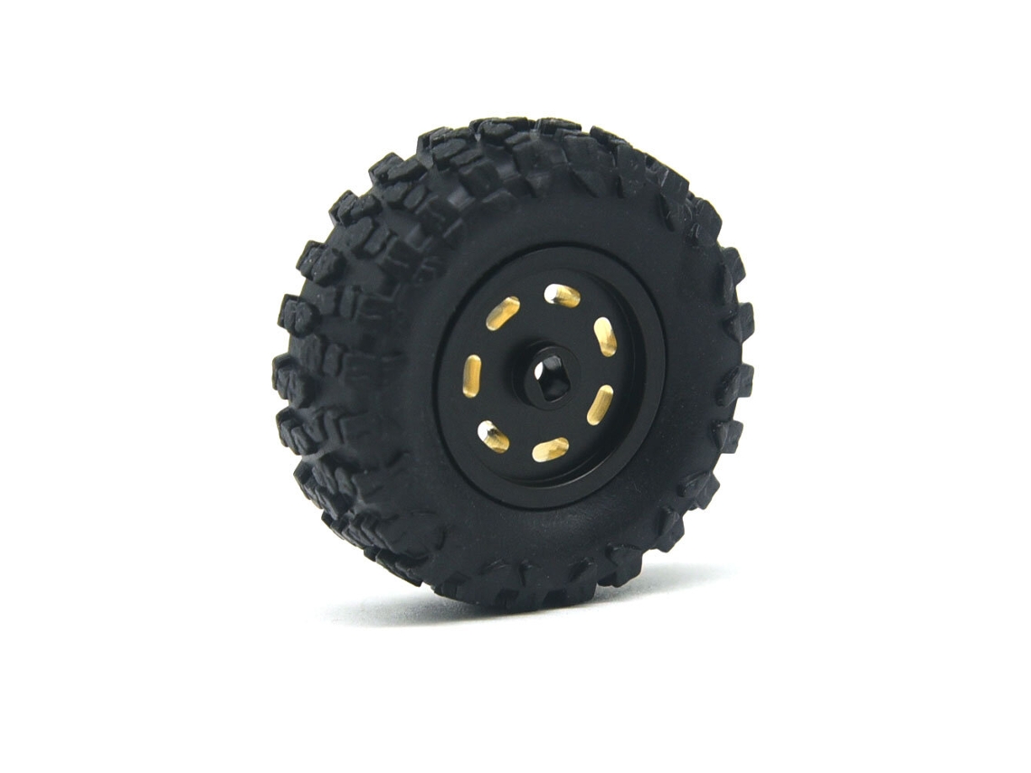 Valor Negativo 3.6mm Tamanho 4pcs Pneus Atualizados Aros Roda Latão 0.7'' com Esponja para Axial Scx30 1/30 Carro Rc Peças MDUG