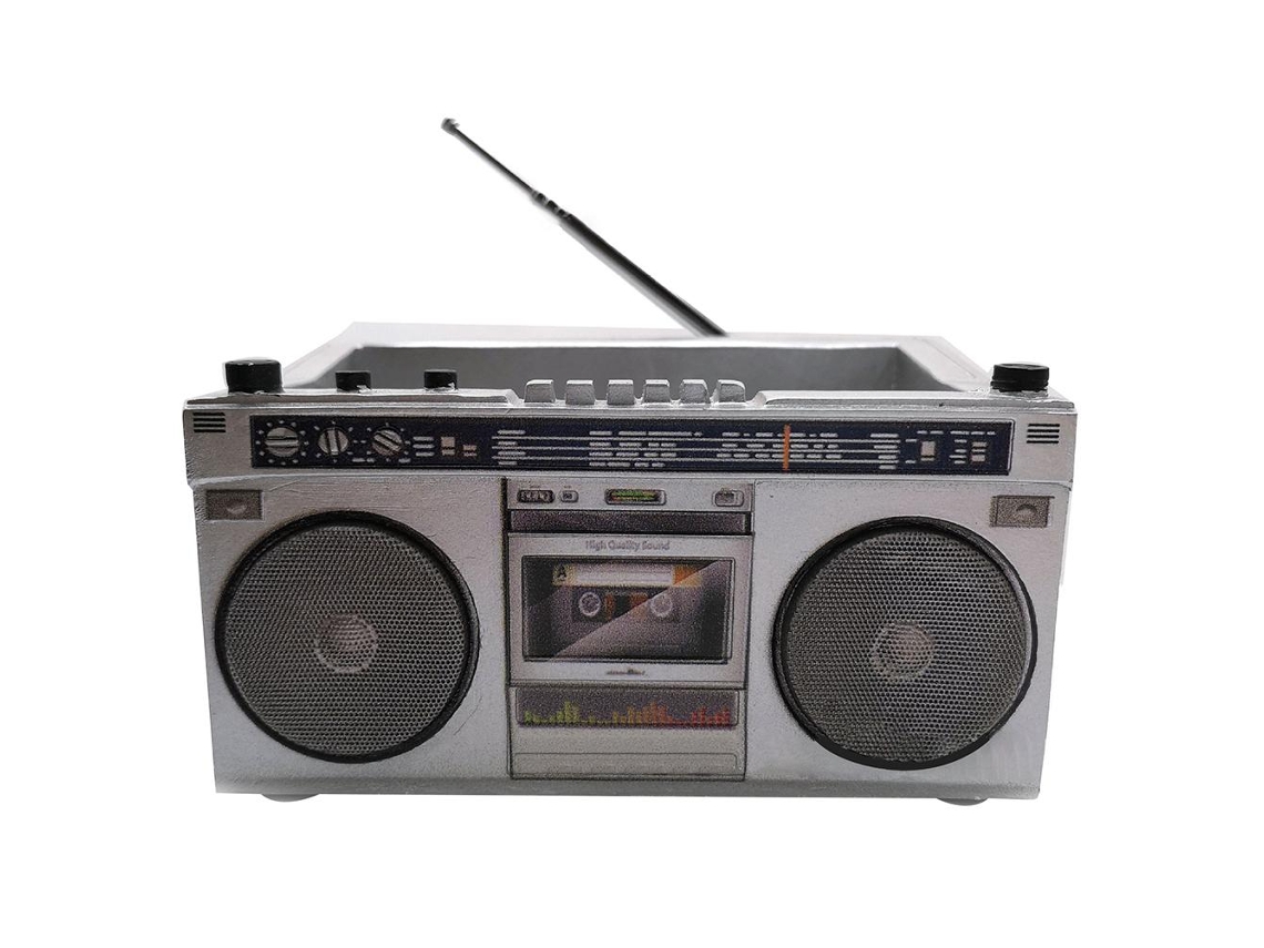 Vaso Resina Com Rádio Decoração Residencial