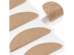 Vidaxl Tapetes De Escada Adesivos 15 Pcs 56x17x3 Cm Bege
