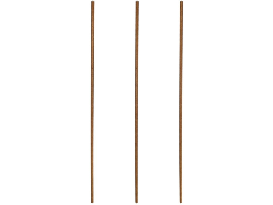 Keuze Van Kwaliteit - Draadstaaf Volledig Met Schroefdraad - Messing - M3 X 250 Mm - 0,5 Mm Afstand - 3 Stukken - Goudkleurig - Draadstaaf