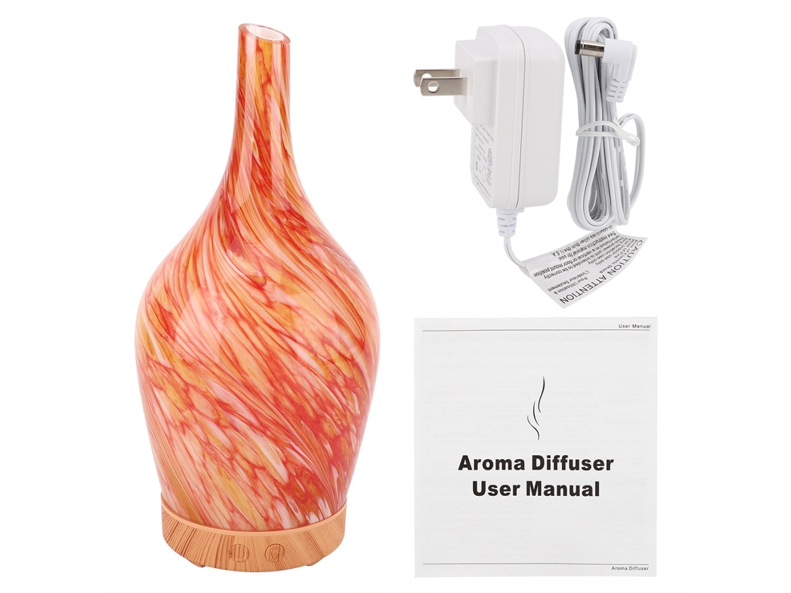 Laxiscreed Umidificador De Aromaterapia De Vidro Colorido, Silencioso E Com Luz Noturna Para Ambiente Doméstico