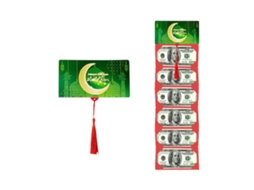 Envelope verde Malaysia, dobrável, vermelho, com cartão moldura, LAXISCREED