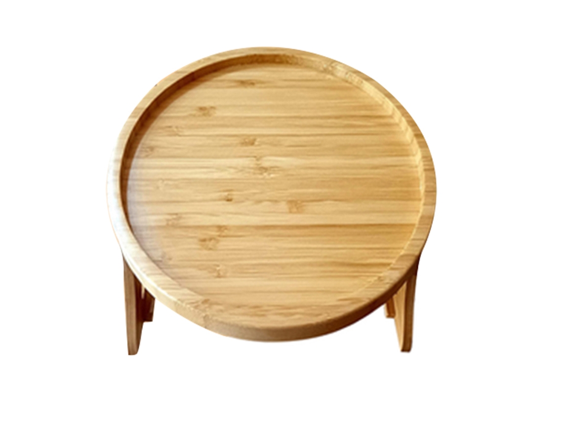 Mesa Clip On para Braço de Sofá de Bambu Natural Portátil para Comer e Beber com Acesso Fácil | S/MARCA