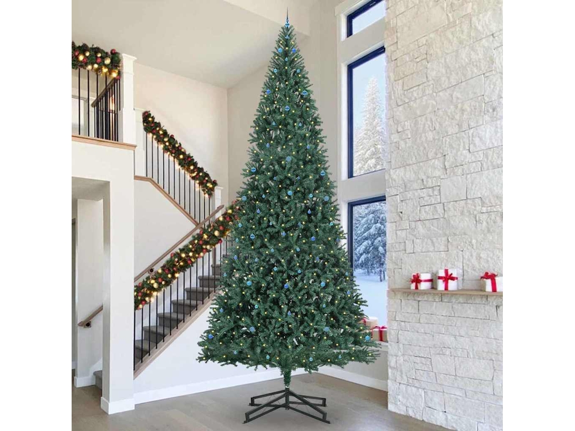 Vidaxl Árvore De Natal Artificial Pré-iluminada Com Conjunto De Bolas
