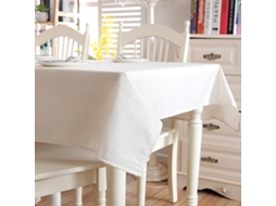 Toalha De Mesa De Linho De Algodão Mais Grossa De Cor Sólida Com Costura De Renda Branca, Lavável, Toalha De Mesa De Jantar Para Banquete De Casamento
