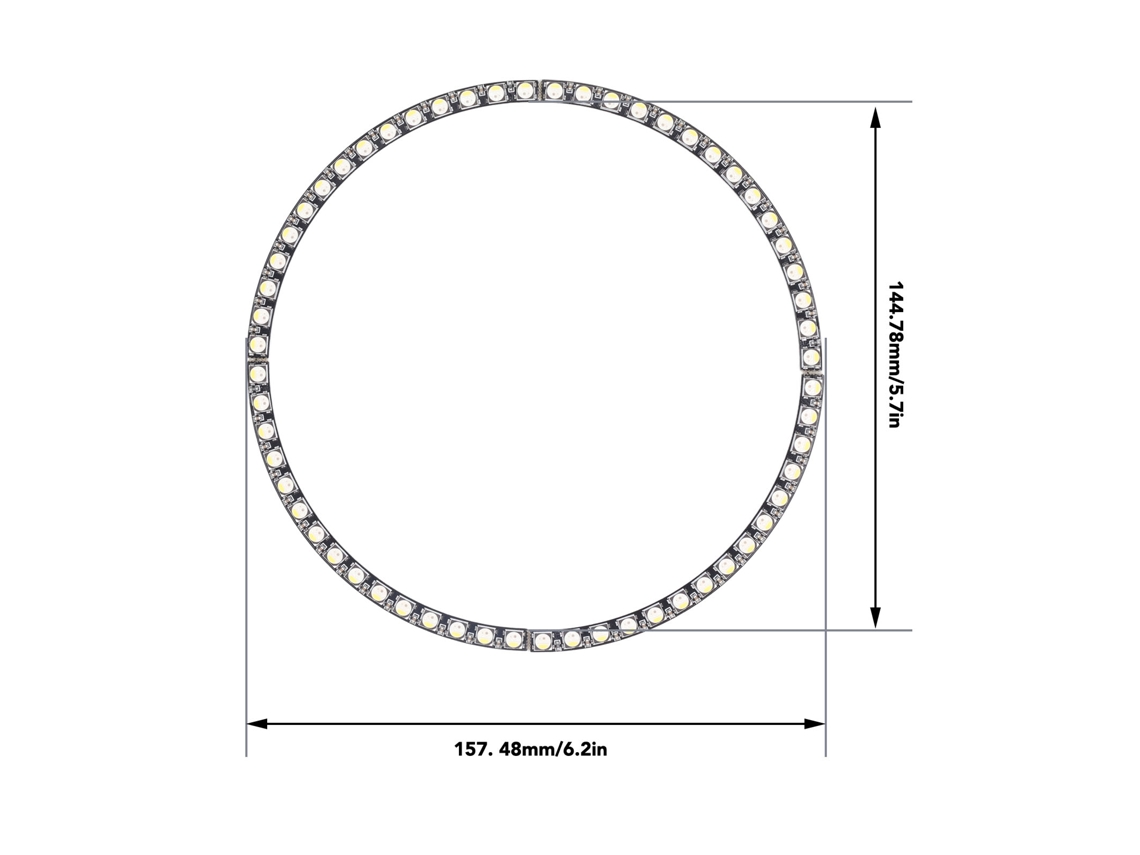 Laxiscreed Ring Light Led De 60 Peças, Rgb E Controlável Individualmente