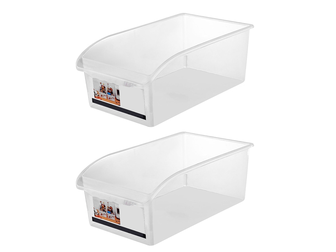 Nova Line recipientes Organizadores de Congelador Plástico Transparente Gaveta 2pcs