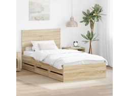 Vidaxl Estrutura Da Cama Com Gaveta Carvalho Sonoma 100 X 200 Cm