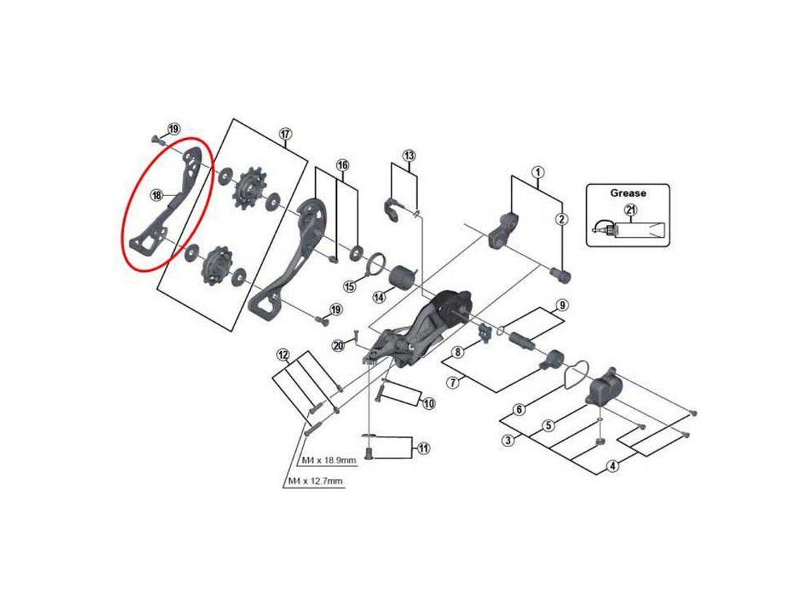 Shimano Xtr M9000 Sg 11S Interior Pulley Carrier