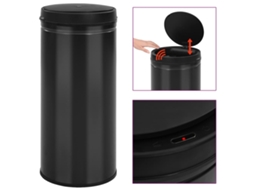 Vidaxl Caixote Do Lixo Com Sensor Automático 80 L Aço Carbono Preto