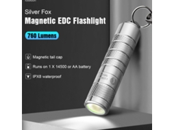 Lanterna De Porta-chaves Led Silver-lumintop Silver Fox 2.0 760lm Edc Com Bateria De Carregamento Usb-c 14500, Mini Lanterna Com Cauda Magnética Poten