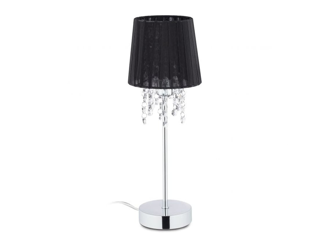 Luminária De Mesa De Cristal Com Cúpula De Organza