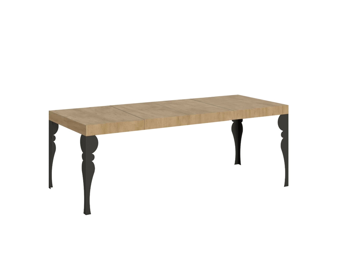 Mesa de Jantar Extensível 90X180/284 Cm Paxon Premium Carvalho Natural Quadro Antracite ITAMOBY