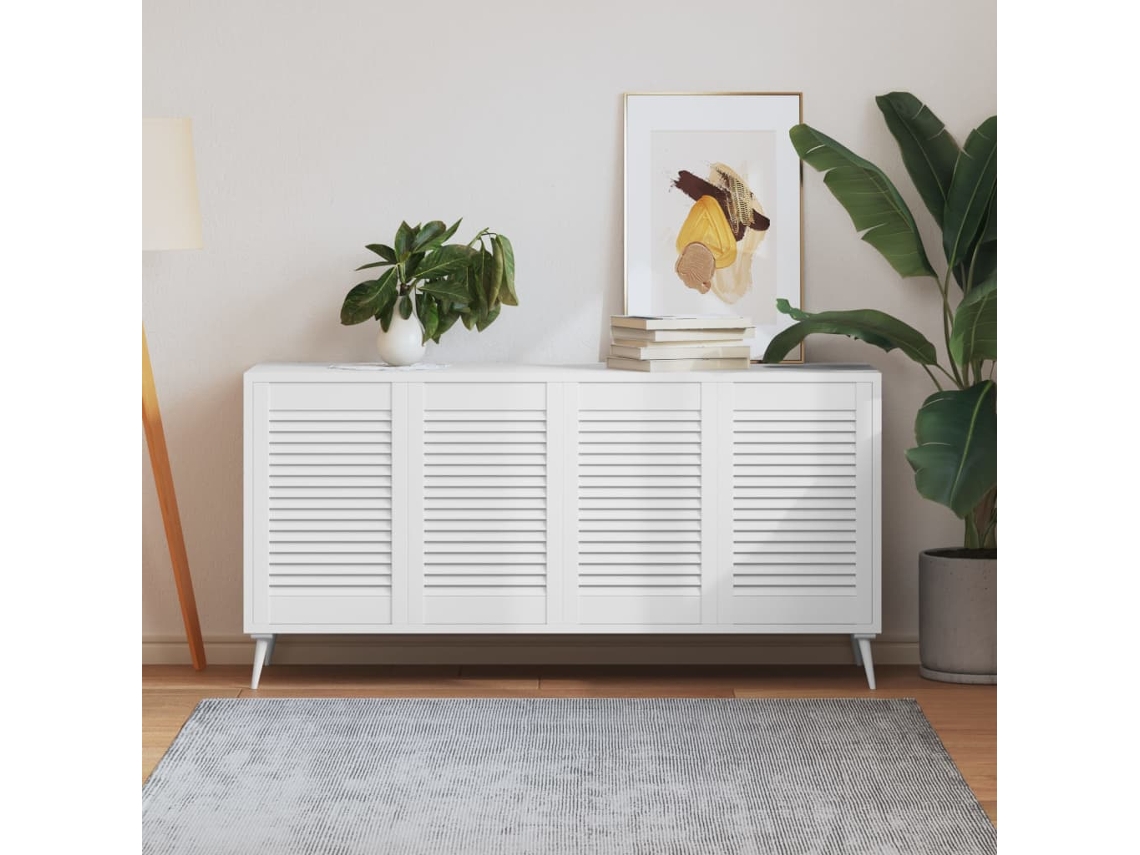 Vidaxl Portas De Armário 4 Pcs Design De Persiana Pinho Maciço Branco