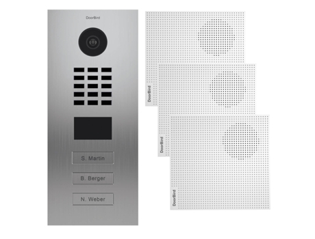 Ip Doorphone 3 Sinos Montagem Embutida em Aço Inoxidável + 3 Sinos D2103V Kit Água de Sal 1