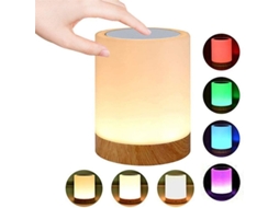 Lâmpada De Mesa De Noite Linjou Para Crianças, Recarregável, Luz Branca Quente Regulável + Mudança De Cor Rgb