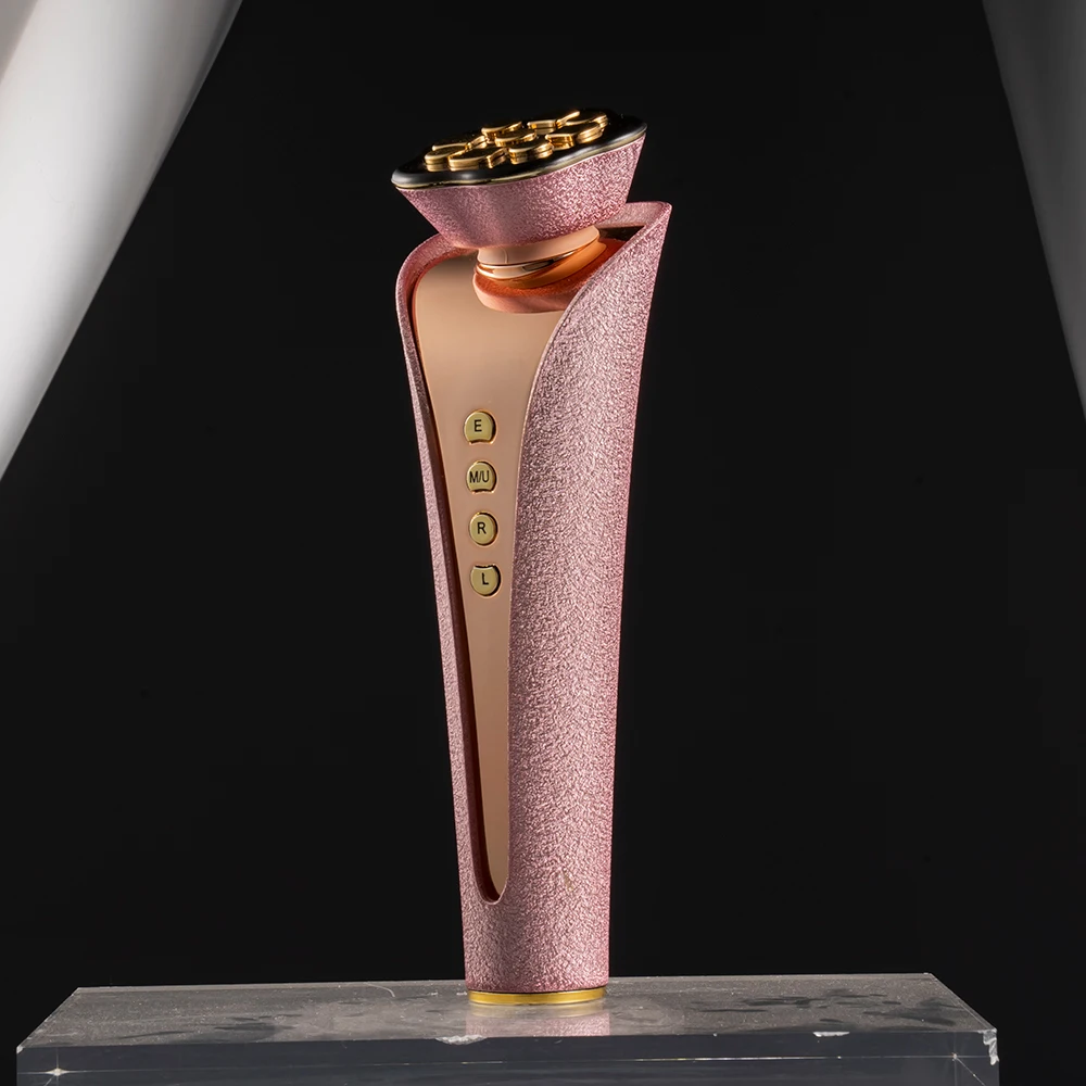 (dourado) Aparelho De Beleza Com Rolo Facial, Escova Facial Rotativa, Massageador E Ferramenta De Esfoliação.