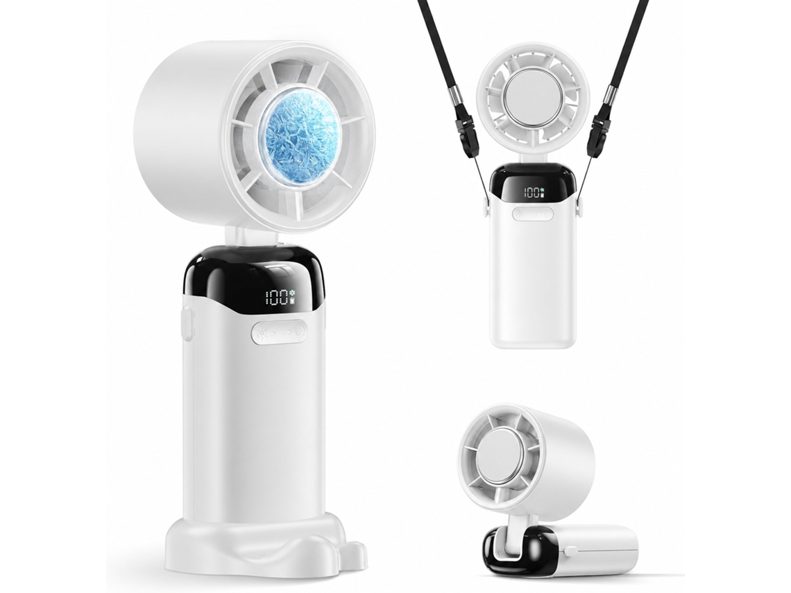 Ventilador Portátil 3 Em 1 Com 199 Níveis De Velocidade E Visor Led Inteligente (branco)