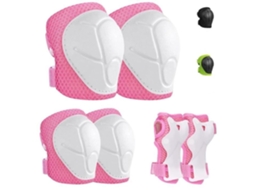 Conjunto Proteção Patins Infantis Autrement Rosa Cotoveleiras Joelheiras Pulso 2 12 Anos