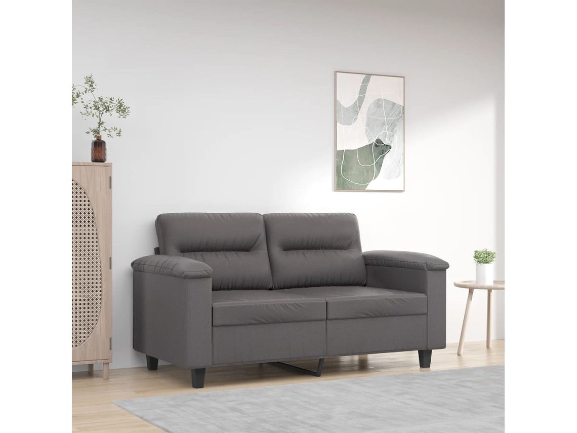 Sofá 2 Lugares HARLANV1 com couro artificial cinza (120cm)