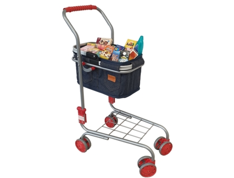 Carrito De Compras De Metal Con Cesta Vaquera 40 Miniaturas Tanner