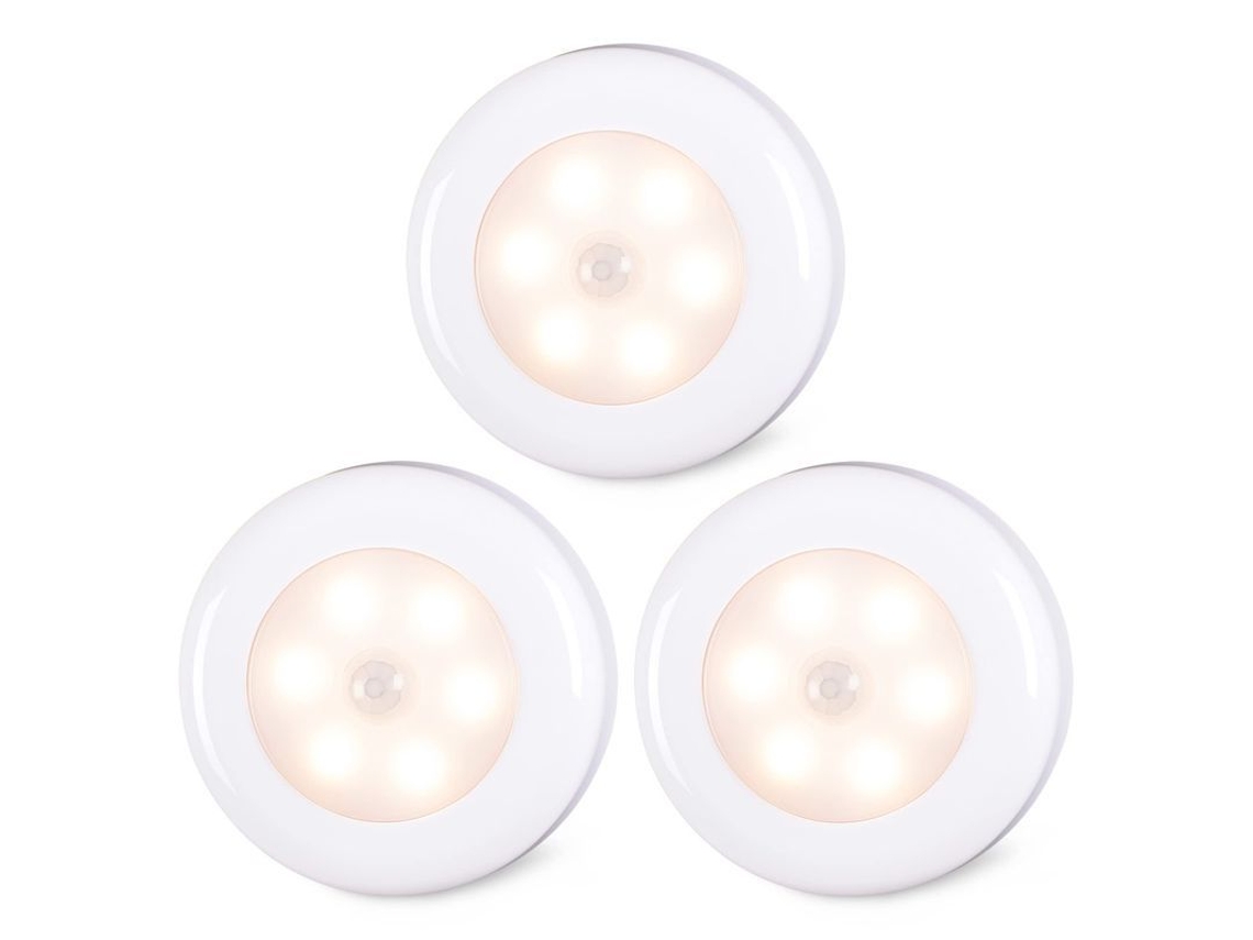 Luzes Com Sensor De Movimento Interno, Luzes Led Sem Fio Para Armários (branco Quente, 3 Unidades)