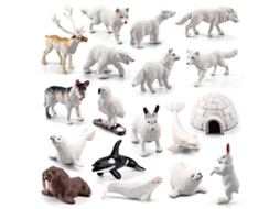 Conjunto De 18 Bonecos De Animais Do Ártico Com Igloo Para Crianças