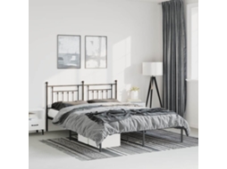 Estrutura De Cama Em Metal Com Cabeceira 150x200 Cm Preto