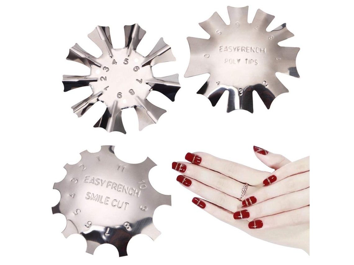 Conjunto de Três Peças 123 de Moldes de Aço para Modelagem de Unhas Francesas