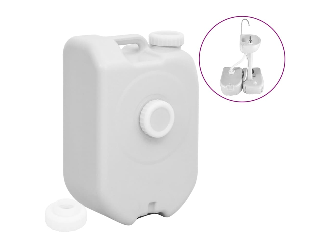Vidaxl Tanque De Água Portátil 24 L Cinzento