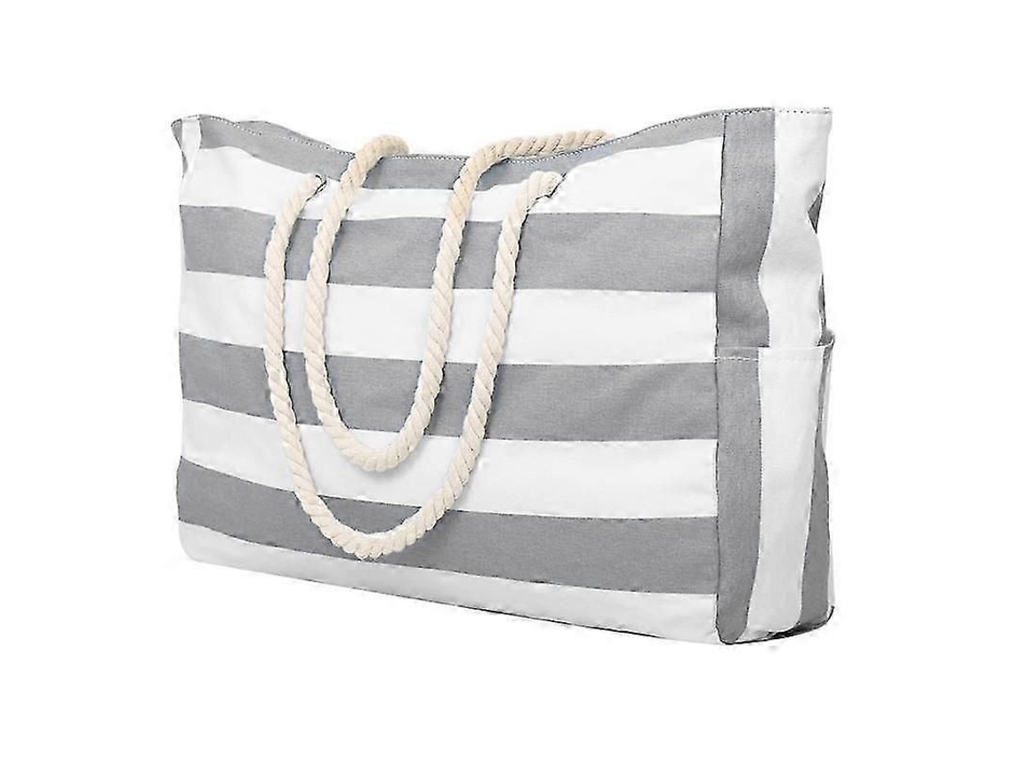 Bolsa de Praia, para Natação, Praia Impermeável, Piscina, Sacola Compras , Ombro Dobrável Cinza GOKOCO