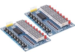 Módulo De Display Led 8 Teclas 2 Unidades Para Projetos Eletrônicos Diy Com Microcontrolador