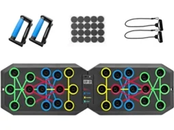 Equipamento de treino de flexão em pé com balcão, prancha de flexão dobrável e alças antiderrapantes